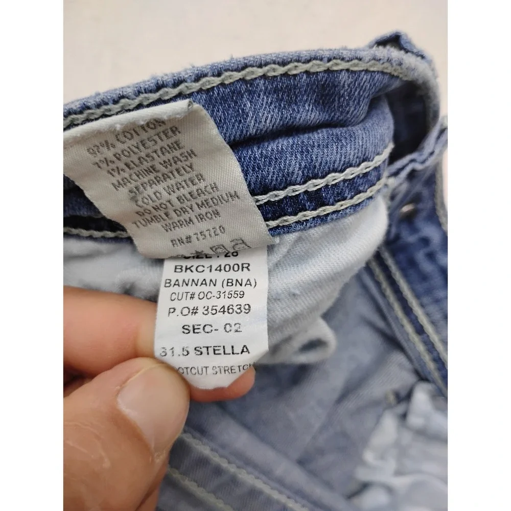 BKE Jeans Stella Bootcut Stretch Low Rise 27 R Thick Stitch Western Fits 30x31 - Picture 7 of 11
